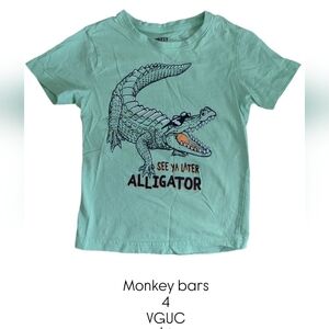 Monkey Bars Toddler Rebel Unique Kids Alligator Graphic Tee - Mint Green 4T